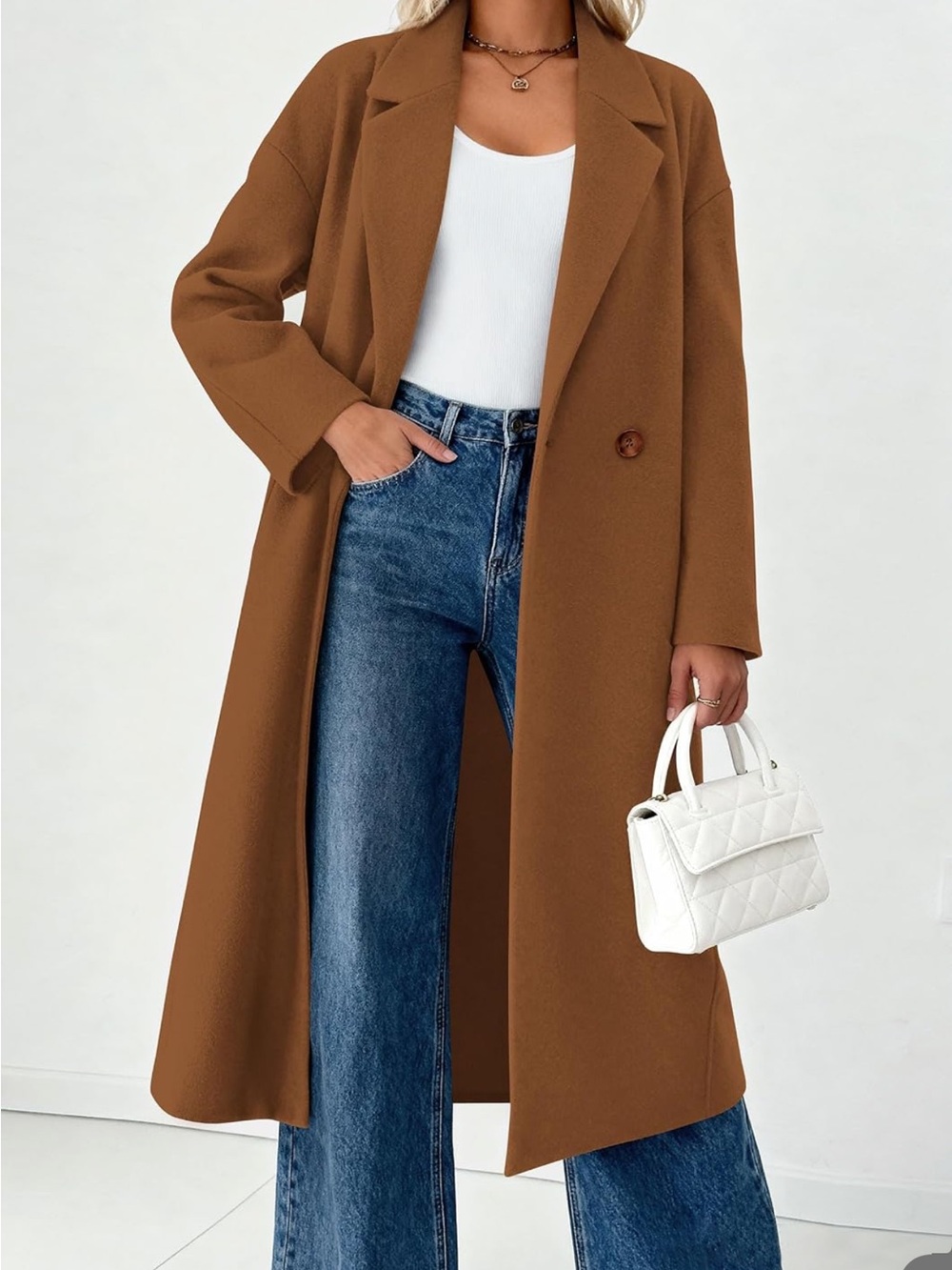 Pretty Garden Long Single-Button Camel Coat